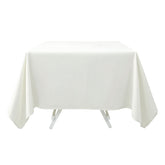 Premium Polyester Square Tablecloth 70"x70" Ivory 220GSM Wrinkle-Resistant Table Cover