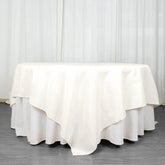 Premium Polyester 90"x90" Table Overlay Square Tablecloth Ivory 220GSM Wrinkle-Resistant Table Cover