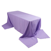 Premium Polyester 90"x156" Rectangle Tablecloth Lavender Lilac - Seamless 220GSM Stain-Resistant Table Cover