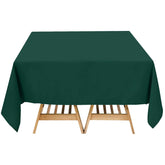 Premium Polyester Square Tablecloth 70"x70" Hunter Emerald Green 220GSM Wrinkle-Resistant Table Cover