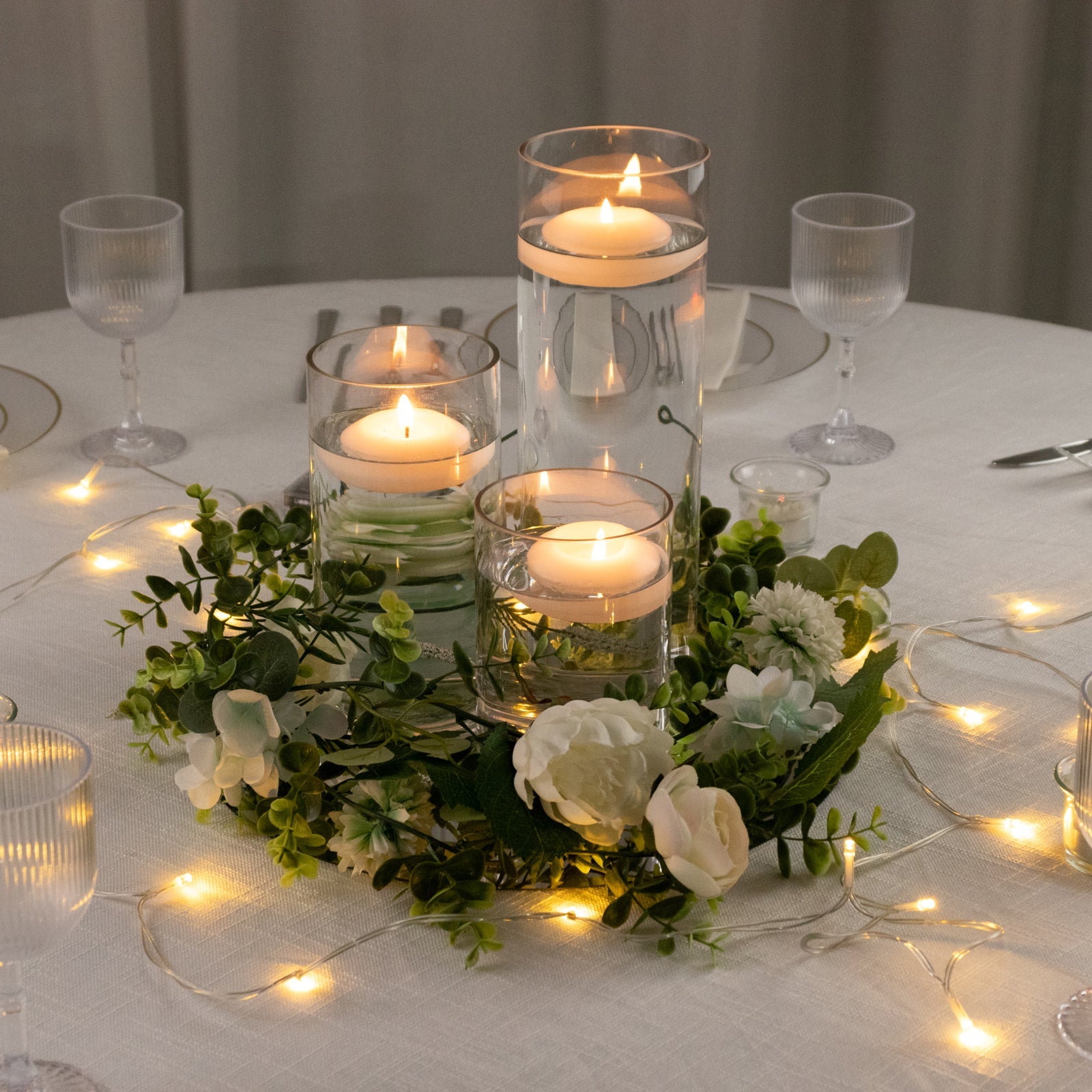 Premium Glass Cylinder Vase Set of 3 – Clear Vases for Flowers, Candles & Table Centerpieces – 6", 8", 12"