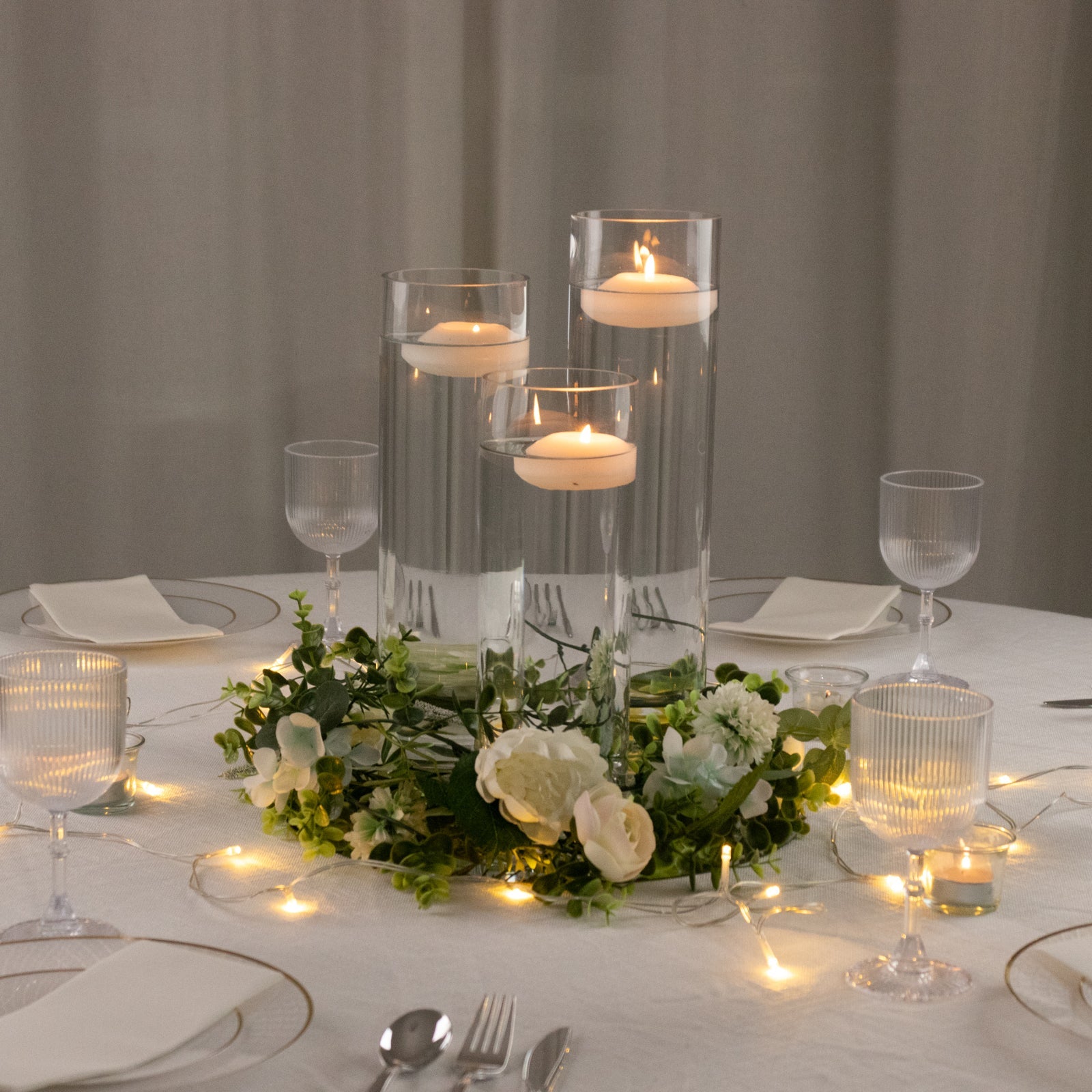 Premium Glass Cylinder Vase Set of 3 – Clear Vases for Flowers, Candles & Table Centerpieces – 12", 14", 16"